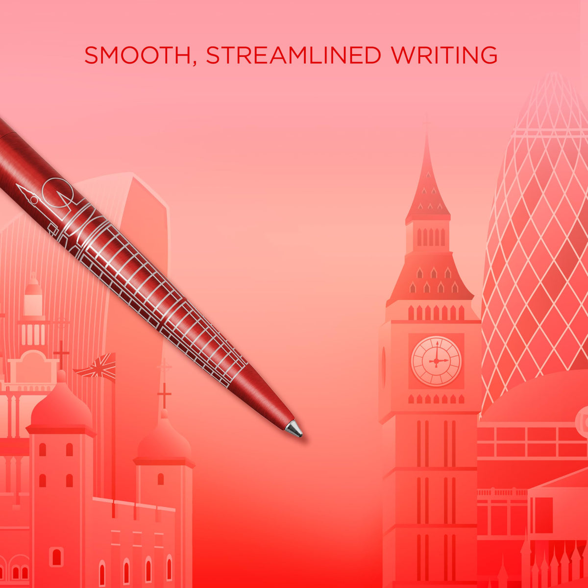 Parker Jotter Ballpoint Pen | Special Edition | London Red with Chrome Trim | Medium Point | Blue