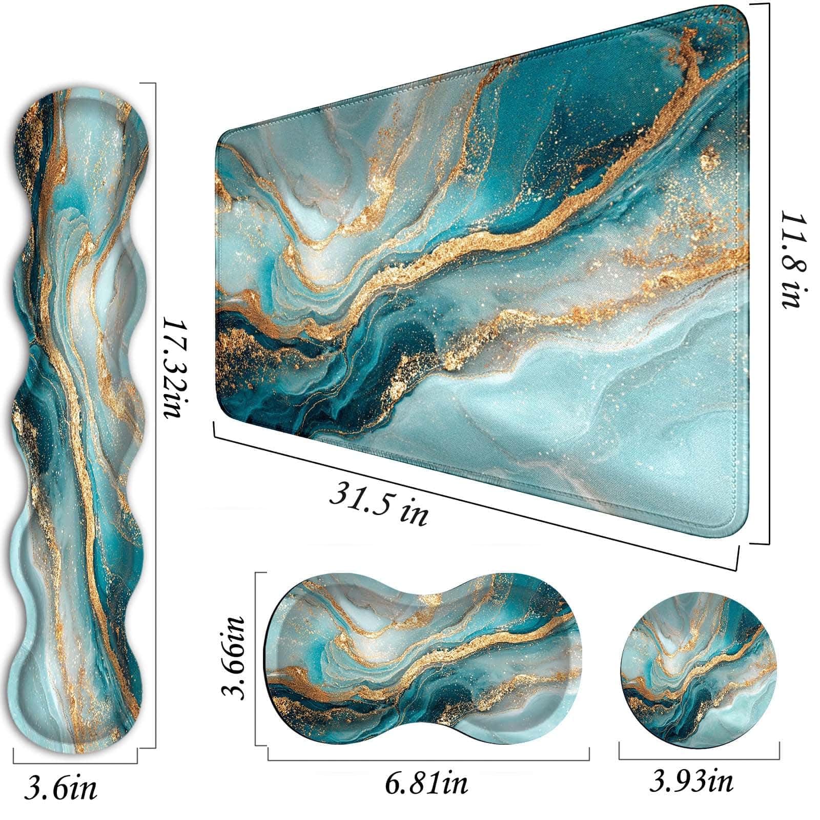 FGDRFGRW Mouse Pad Set,(31.5×11.8 in) Desk Pad + Keyboard Wrist Rest Support + Mouse Wrist Rest +