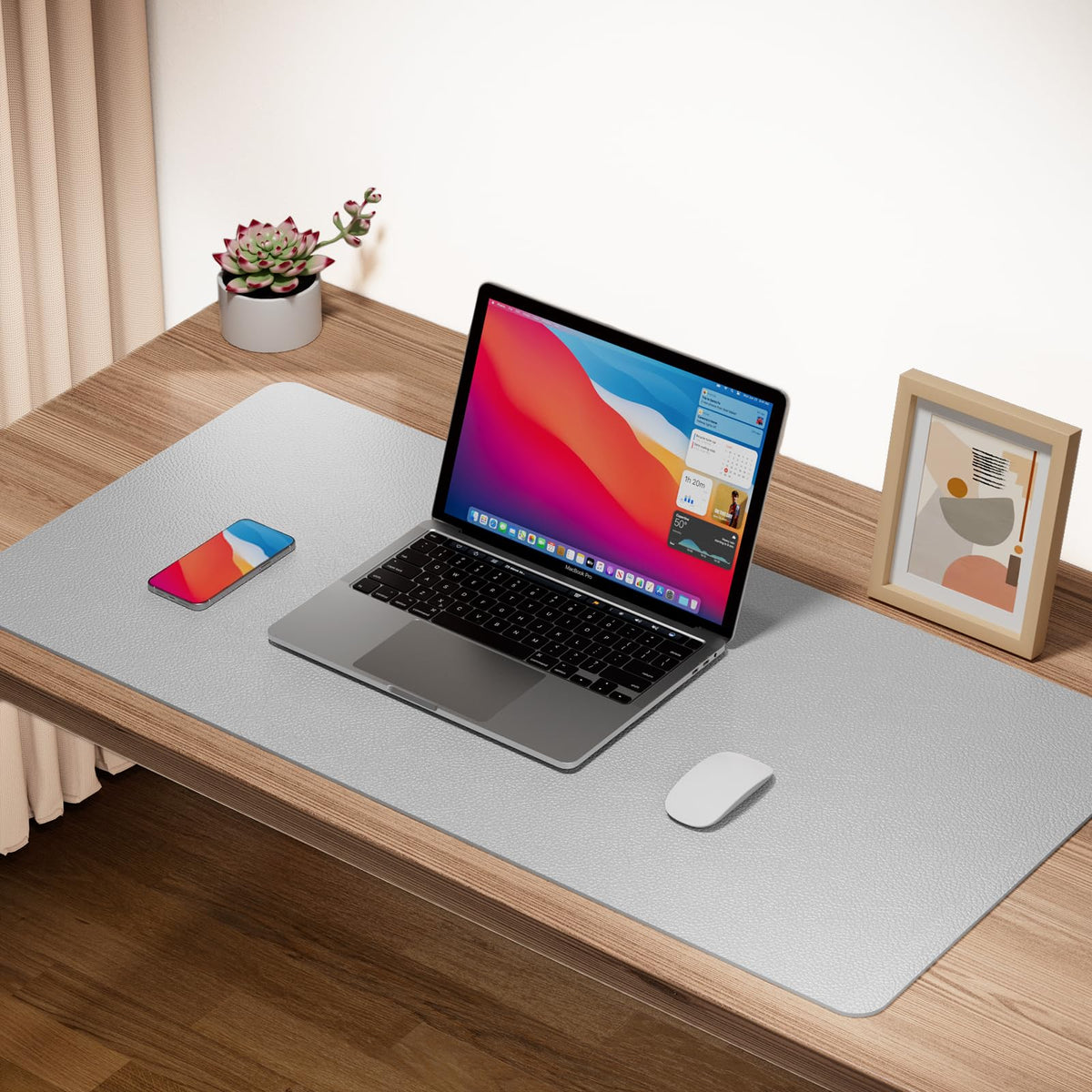 Boutilon Leather Desk Pad Protector,Non-Slip Mouse Pad,Laptop Desk Pad,Office Mouse Mat,Waterproof