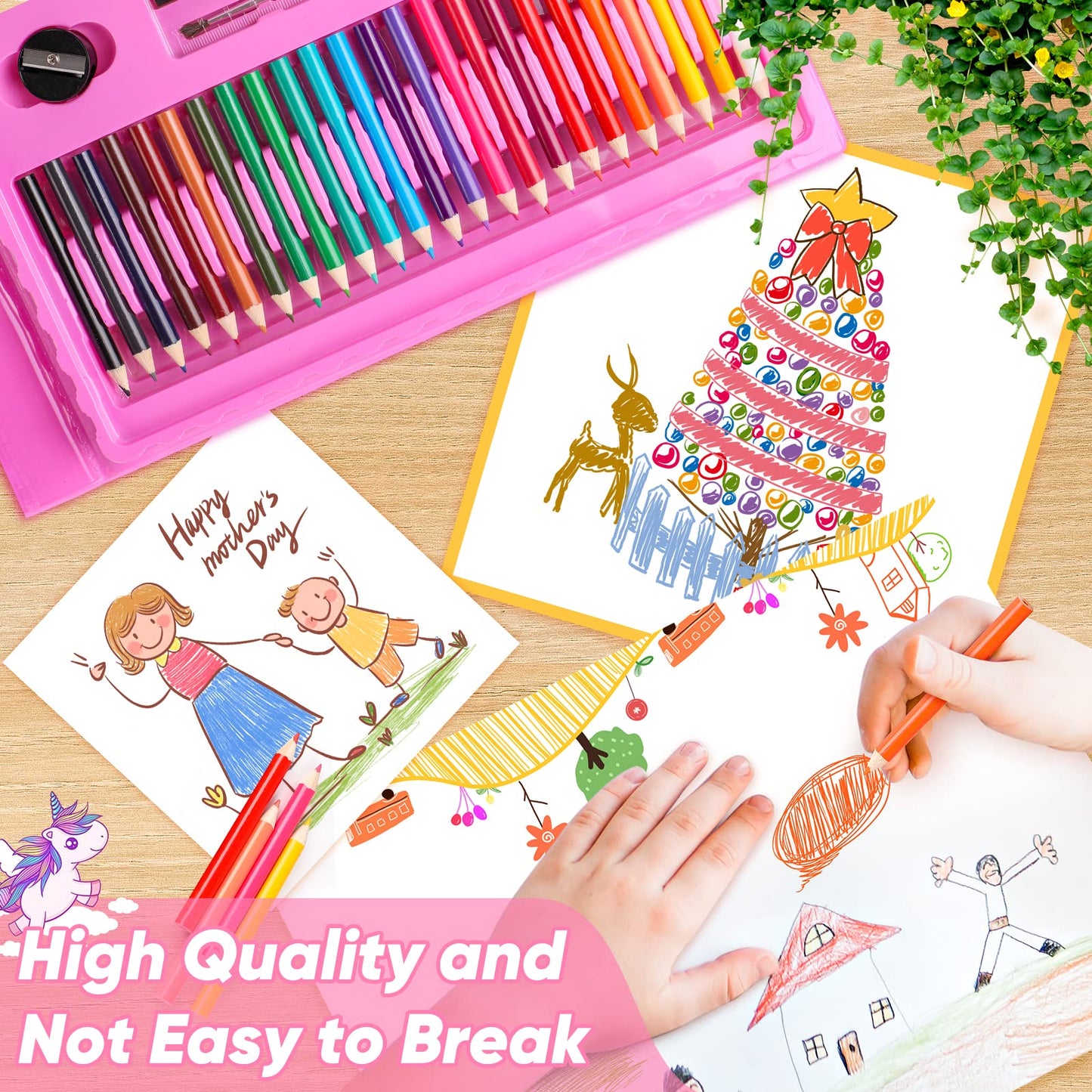Soucolor 283Pcs Art Supplies Drawing Set Easel Pads Coloring School Gift