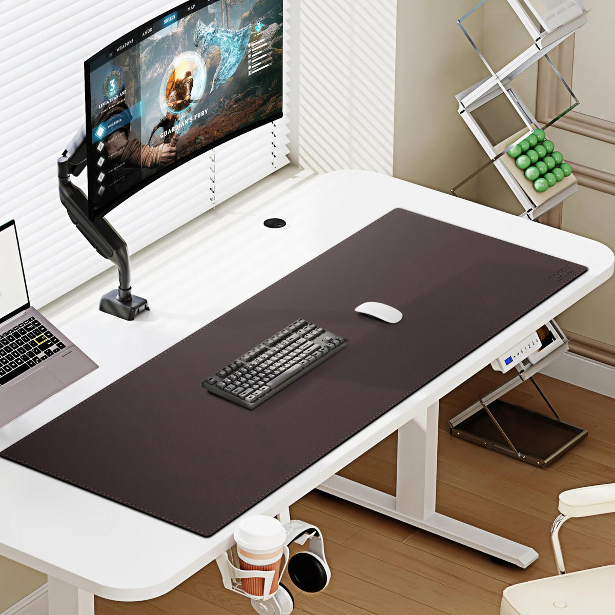 Cacoy 40" x 16" PU Leather Desk Pad Blotters, XXL Large Computer Mouse Pad for Office and Home