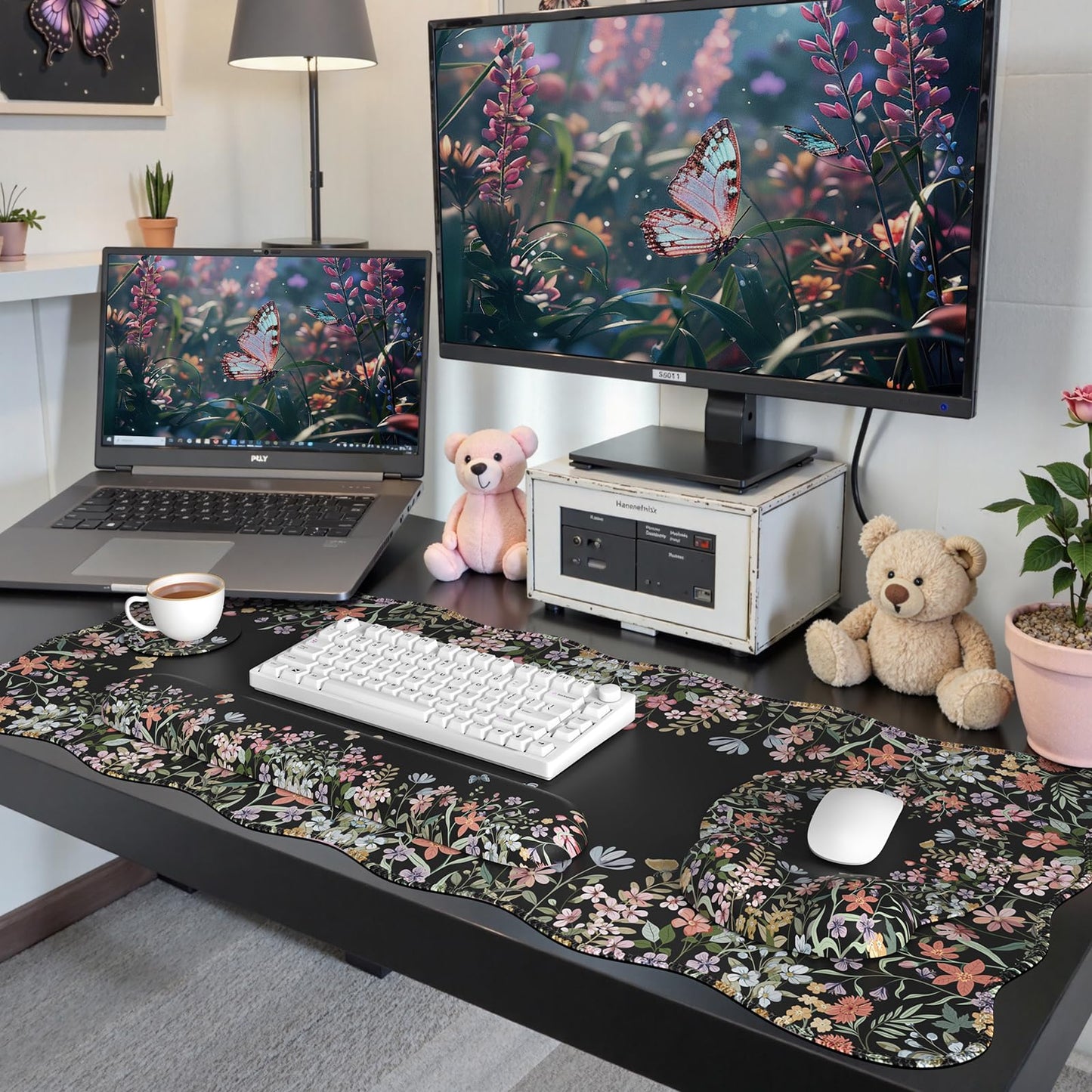 iCasso Black 4in1 Mousepad, 35.4"x15.7" Desk Blotter for Classroom