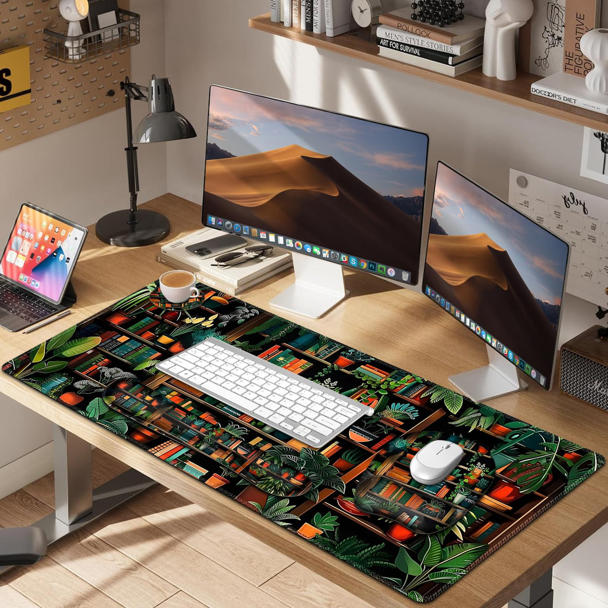 Mouse Pad with Wrist Support 4 in1 Set, XXL Big Game Mousepad + Keyboard Wrist Rest + Mouse Wrist