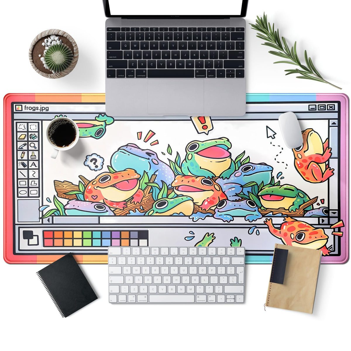 Frogs Mouse Pad Large Gaming Mousepad XXL Cool Frogs Desk Mat Cute Extended Desk Pad Computer