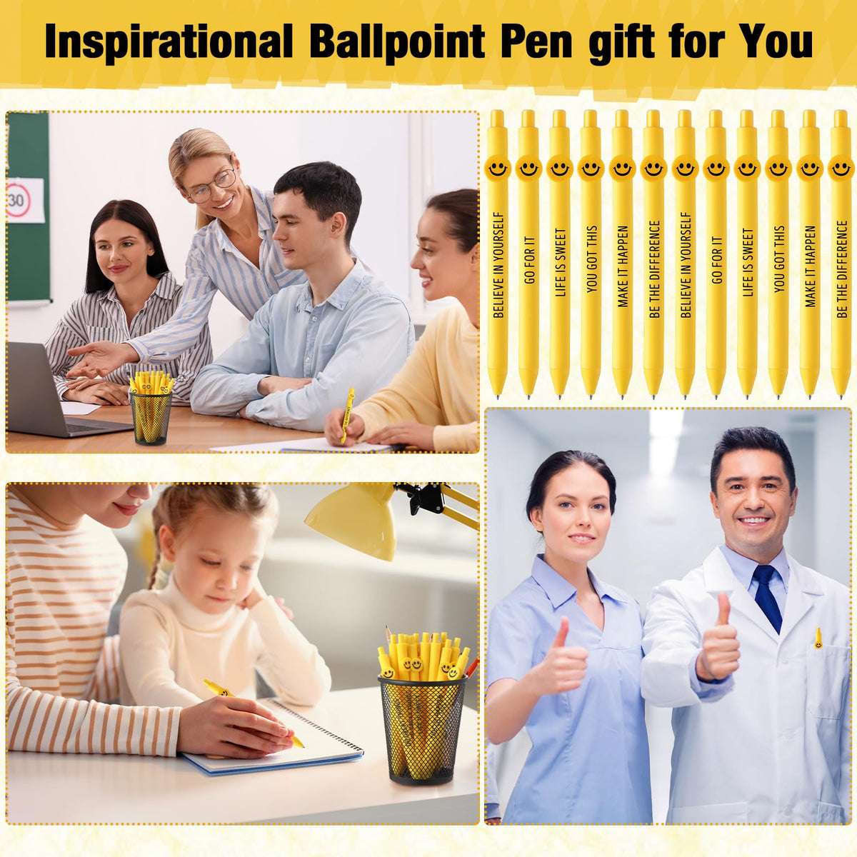 Fuutreo 50 Pcs Funny Pens Employee Appreciation Gifts, Believe