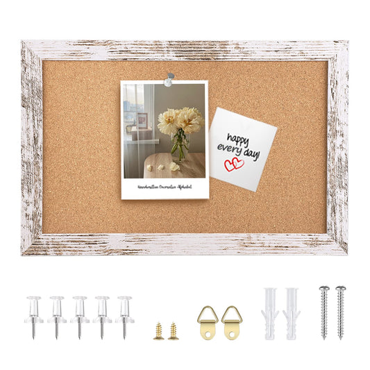 Aitakatta Cork Board Bulletin Board, 11.8x8.6 inches Mini Decorative Hanging Framed Cork Boards for