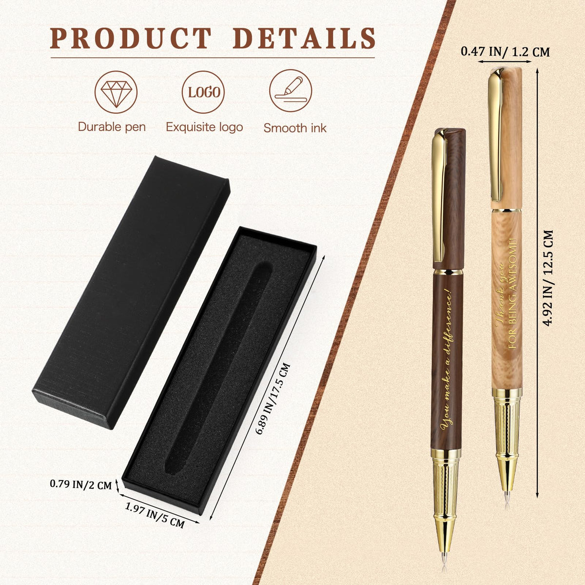 PerKoop 20 Sets Thank You Gifts Bulk Inspirational Ballpoint Pen with Box