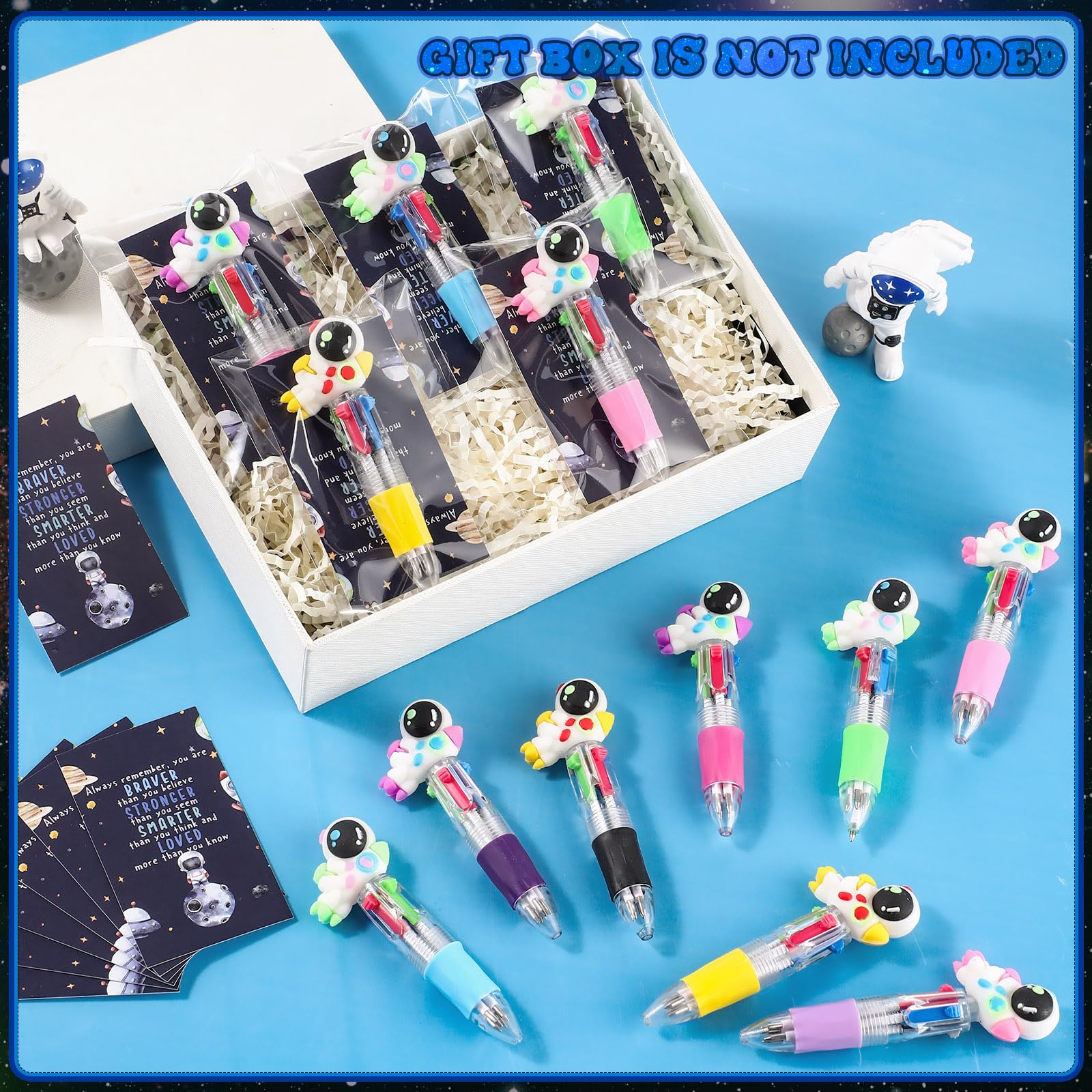 Sayglossy 24 Sets Space Astronaut Party Favor Pens Bulk with Positive Card