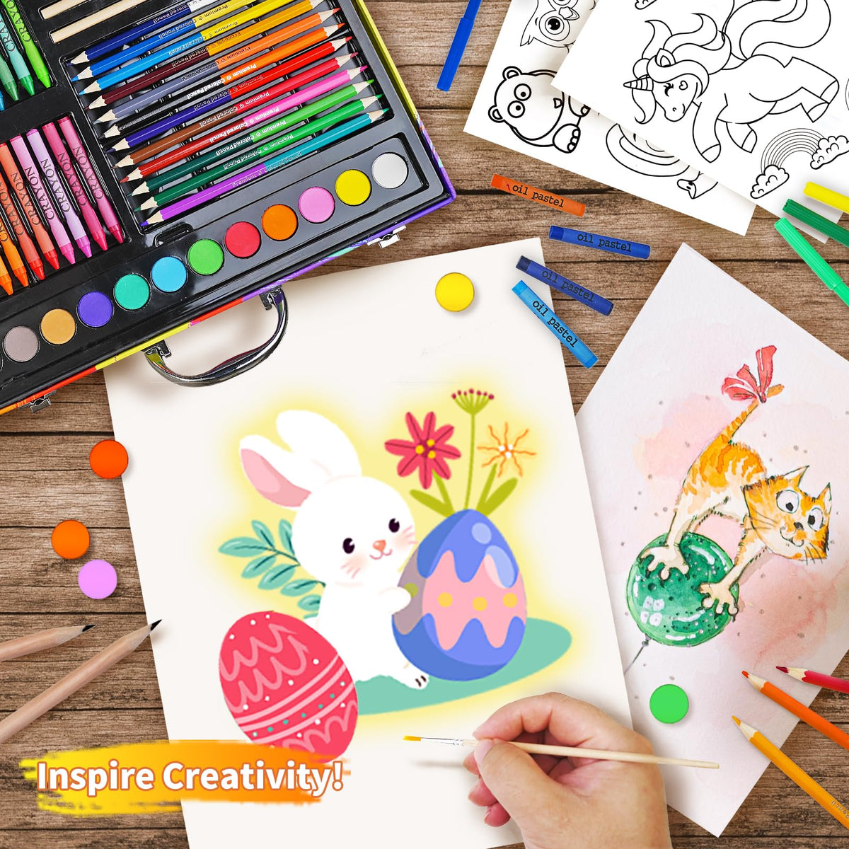Cokiki Art Kits for Kids 6-12, 184 Piece Art Supplies Drawing Set