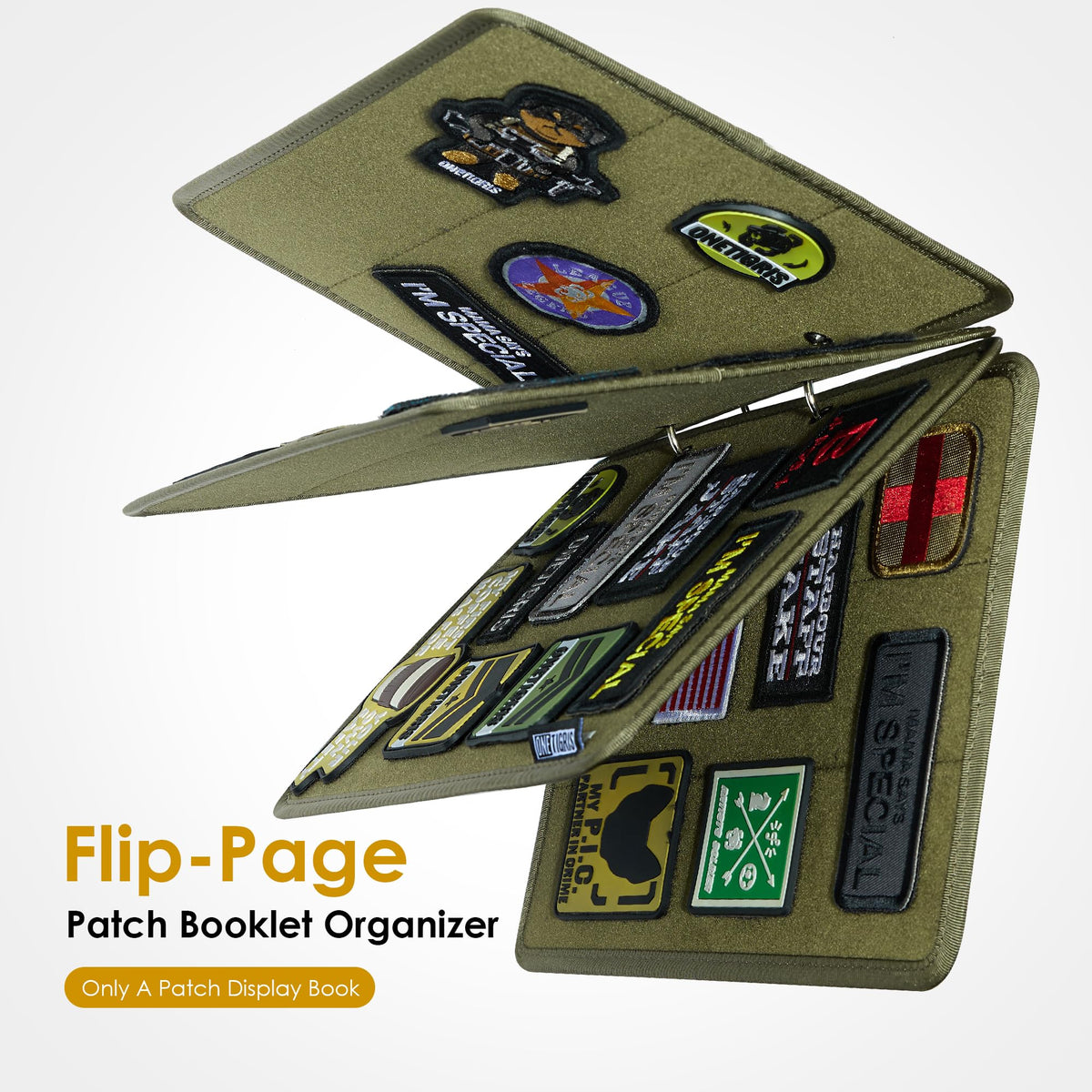 ONETIGRIS Patch Board, Flip-Page Tactical Patches Display Holder 11" x 8"