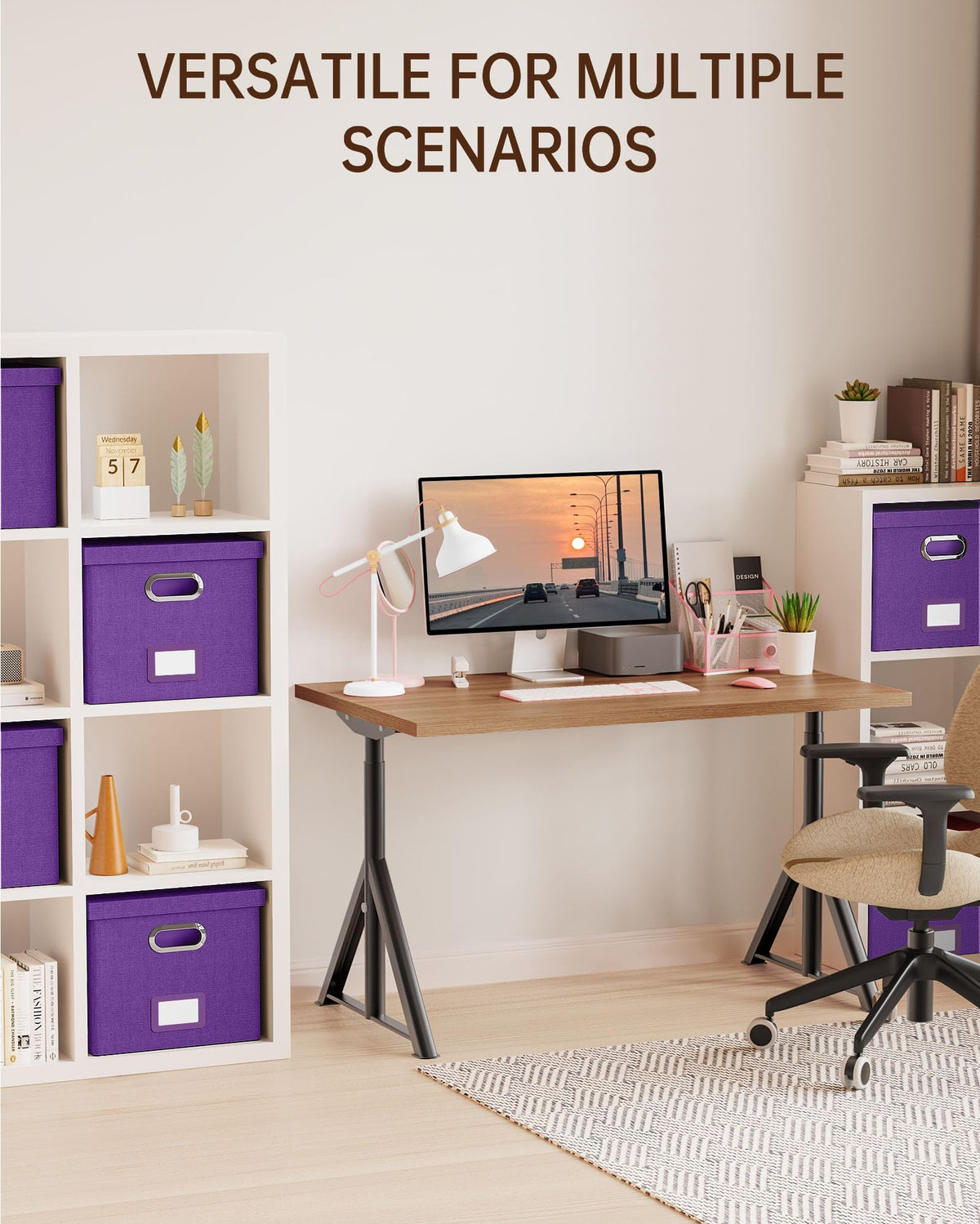 Oterri File Organizer, File Box, File Cabinet for Letter File Folder Storage, Hanging File