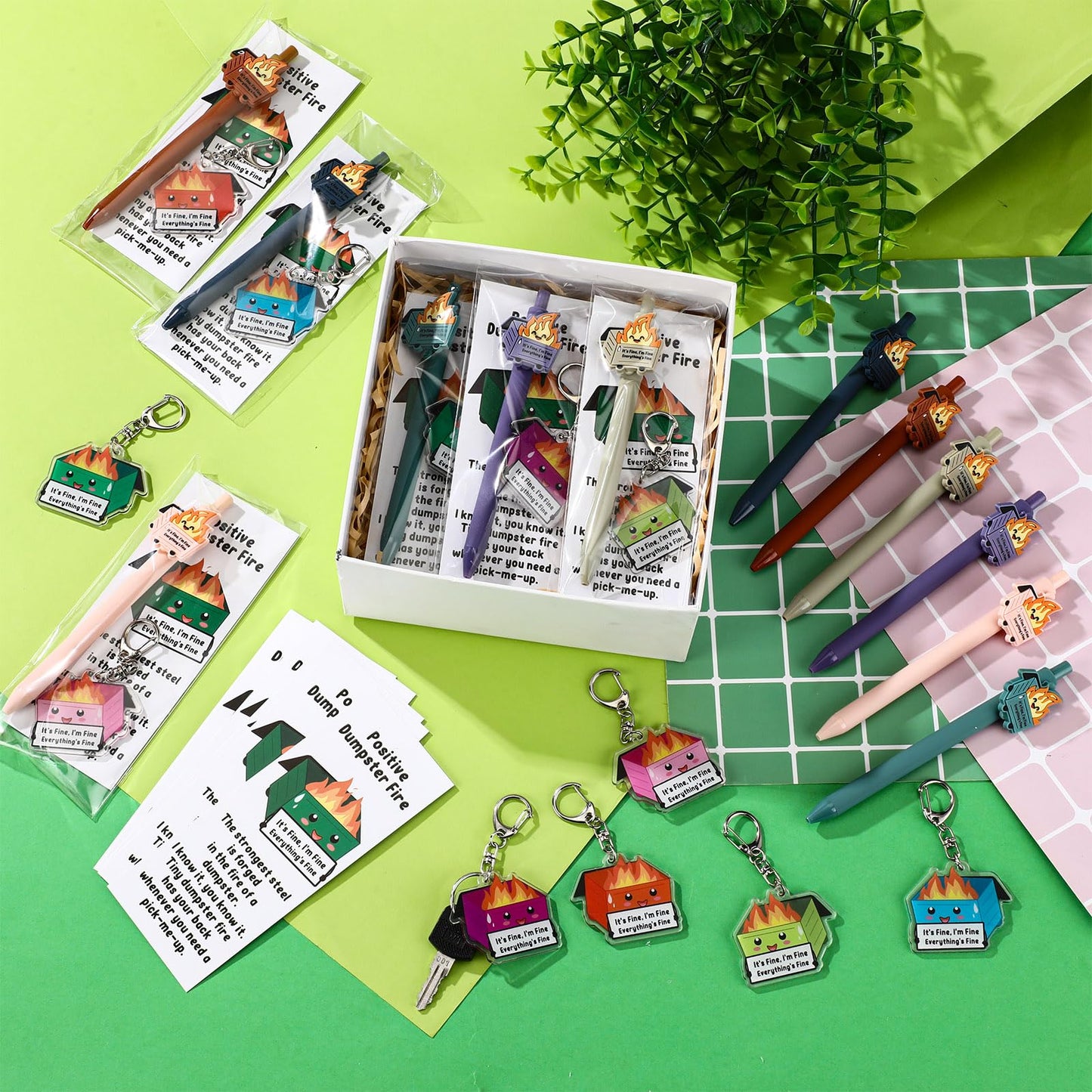 Sayglossy 36 Sets Christmas Funny Dumpster Fire Gift