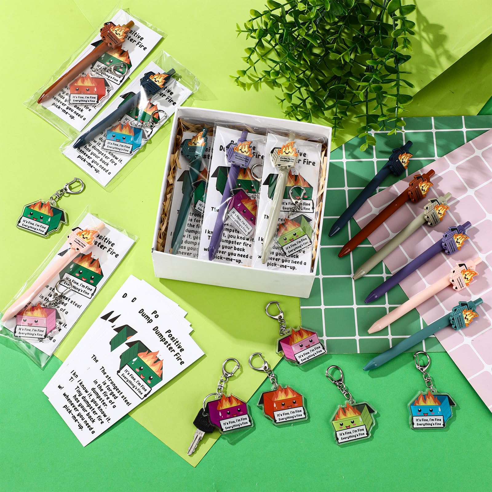 Sayglossy 36 Sets Christmas Funny Dumpster Fire Gift