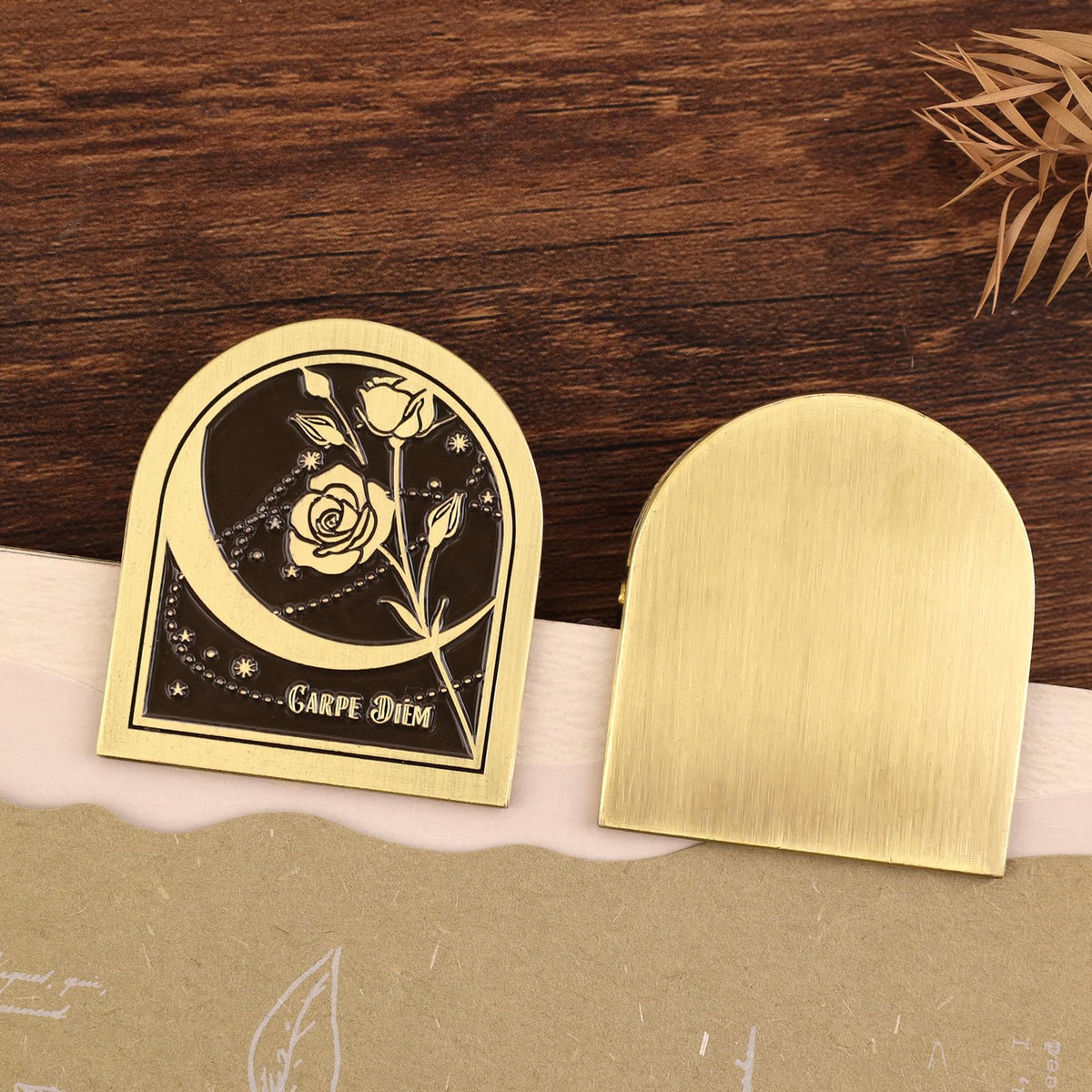 Dizdkizd Vintage Metal Clip for Journals, Planners, Notebooks, Brass Colored Book Clip Little