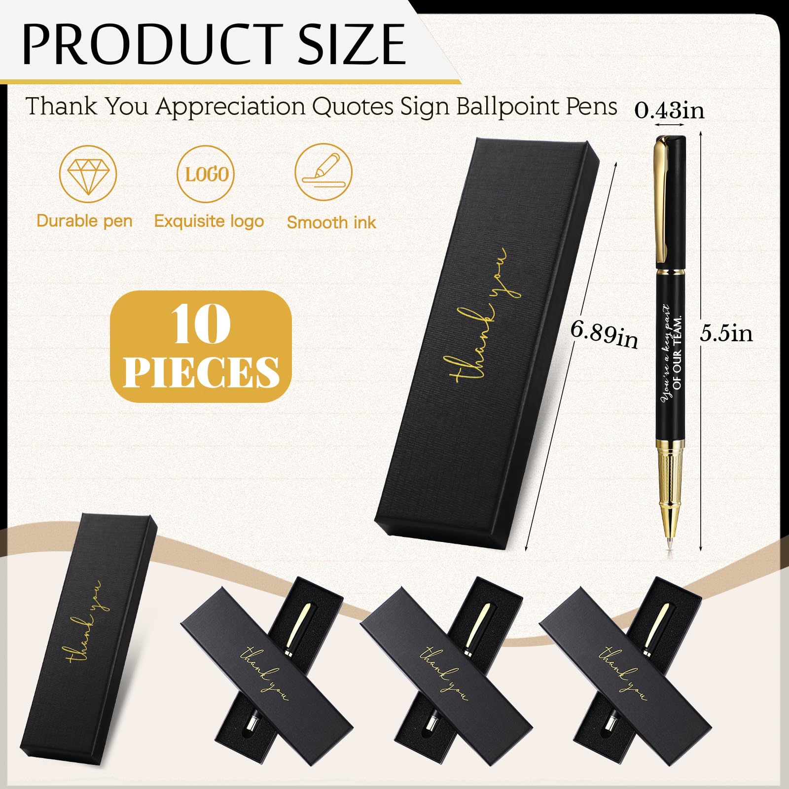 PerKoop 10 Sets Thank You Gifts, Appreciation Pens with Boxes for Men Women