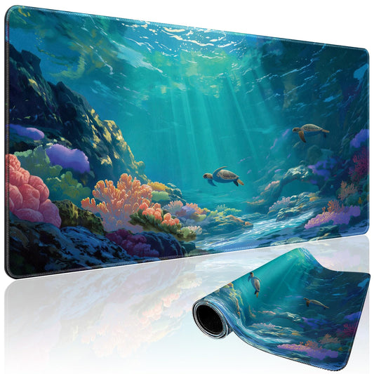 Mcapirivo Sea Turtles Large Gaming Mouse Pad Desk Mat 31.5"x15.7"