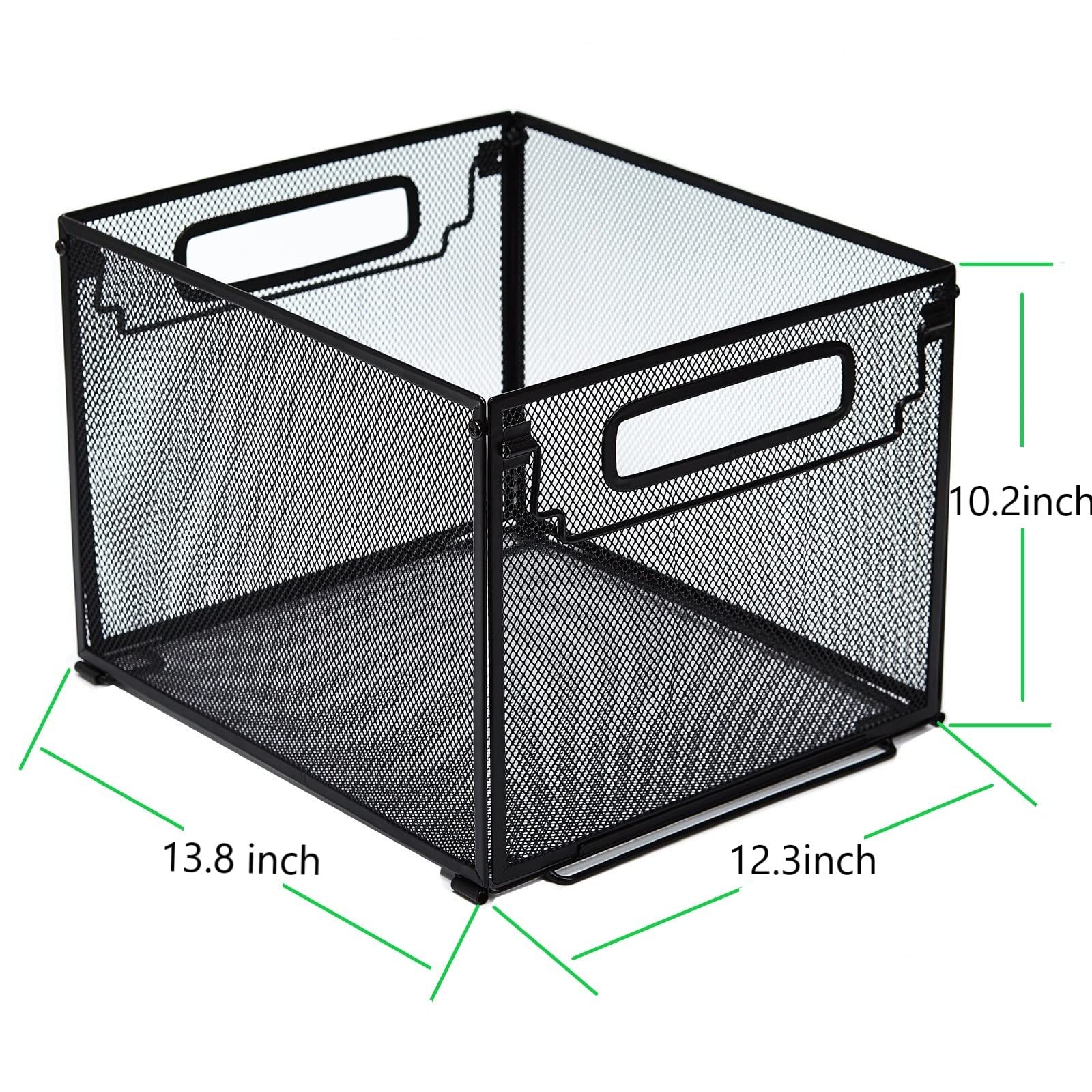 SETTFRFE Letter Size Metal Hanging File Folder Organizer Crate Basket,Black