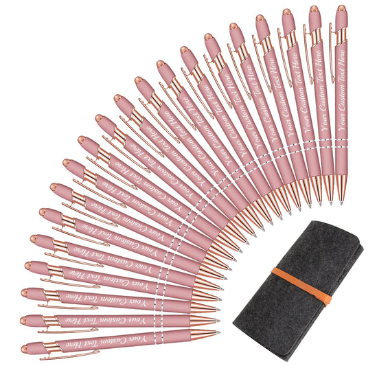 Yananka 20 Pcs Custom Pens with Stylus,Personalized Pens with Free Engraving,Customized Pens with