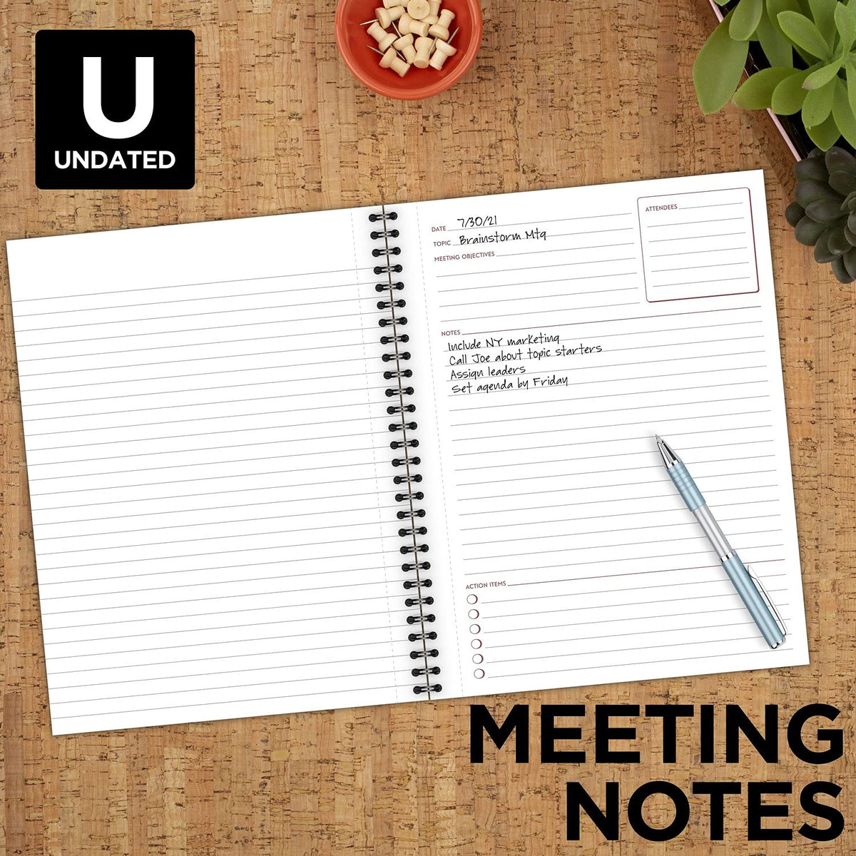 Cambridge Limited Business Notebook, Guided Meeting Notebook, Legal Ruled with Flexible Soft Touch