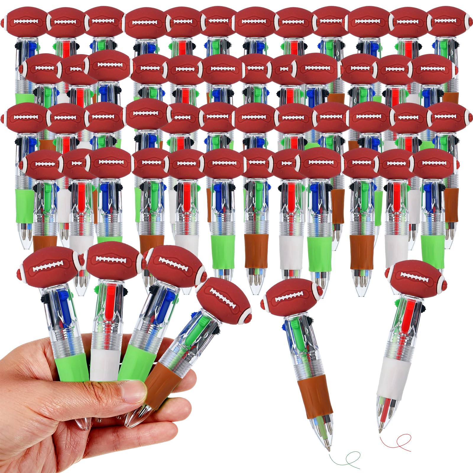 Zhirlyn Football Party Favors Football Pens Multicolor Pen in One Cute Fun 4-in-1 Pens Bulk Cool