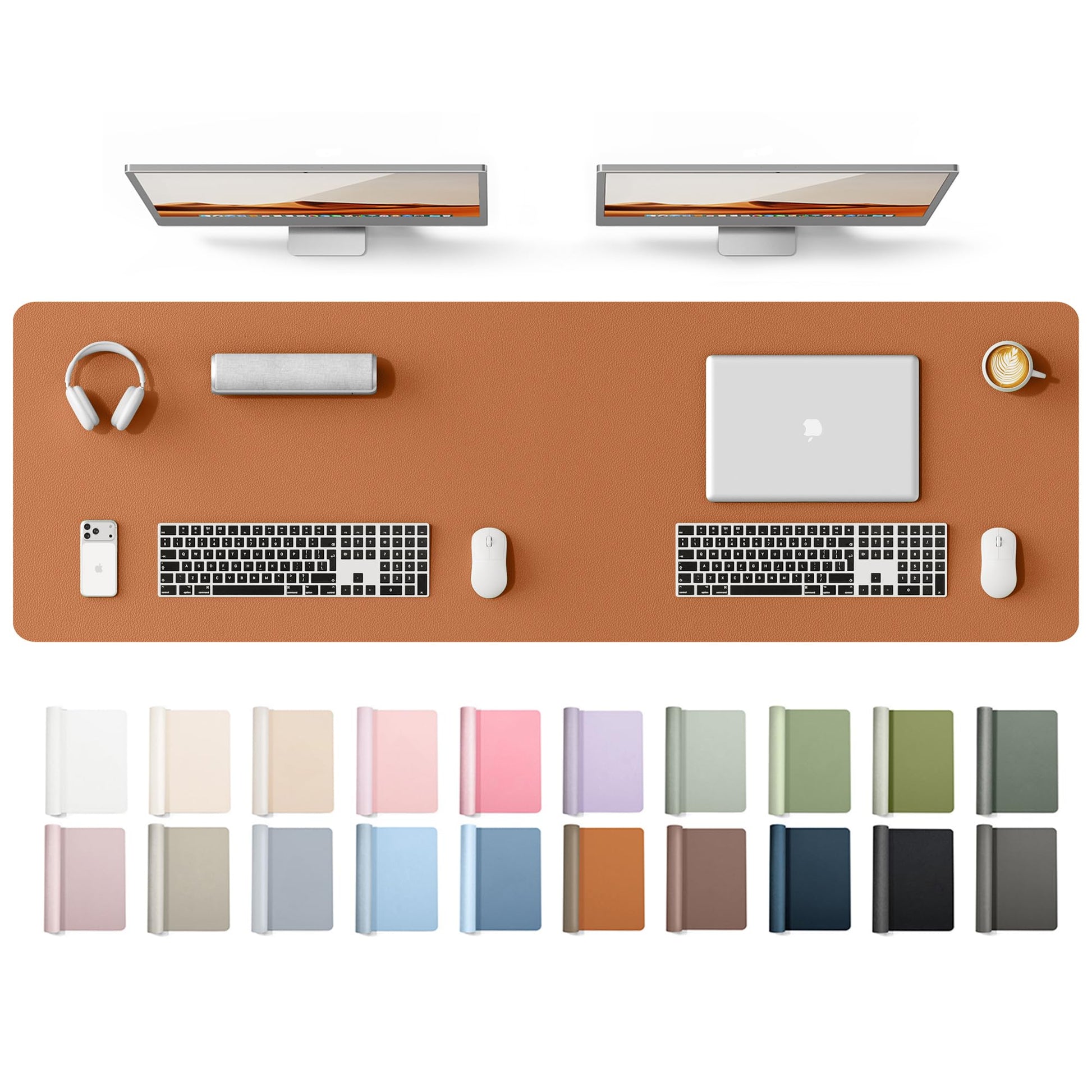 YSAGi Leather Desk Protector, Office Mat, Large Mouse Mat, Non-Slip PU Leather Blotter, Laptop Desk