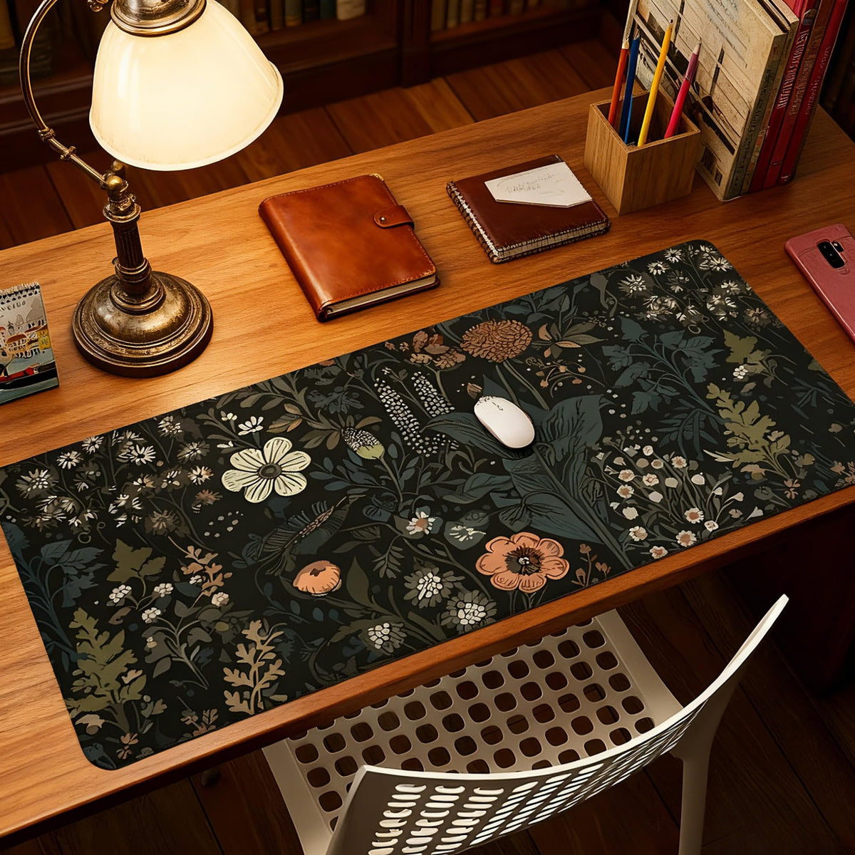 Gaming Mouse Pad, Large Size 90 X 40CM (35.4”x15.7”) Keyboard pad, Flowers Desk Mat Extended Speed