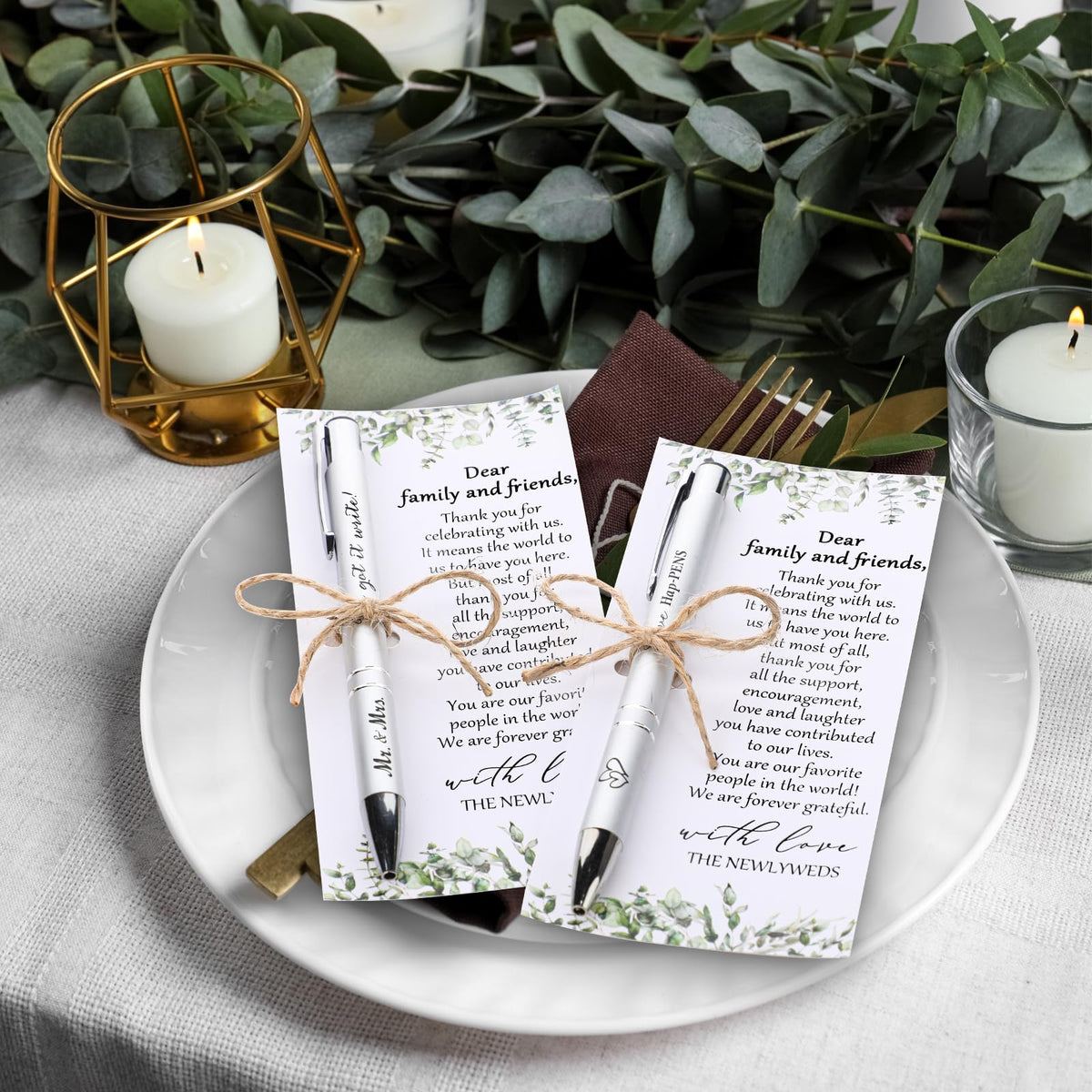 Humyoun 100 Set Wedding Favors for Guests Black Ink Pen for Bridal Party