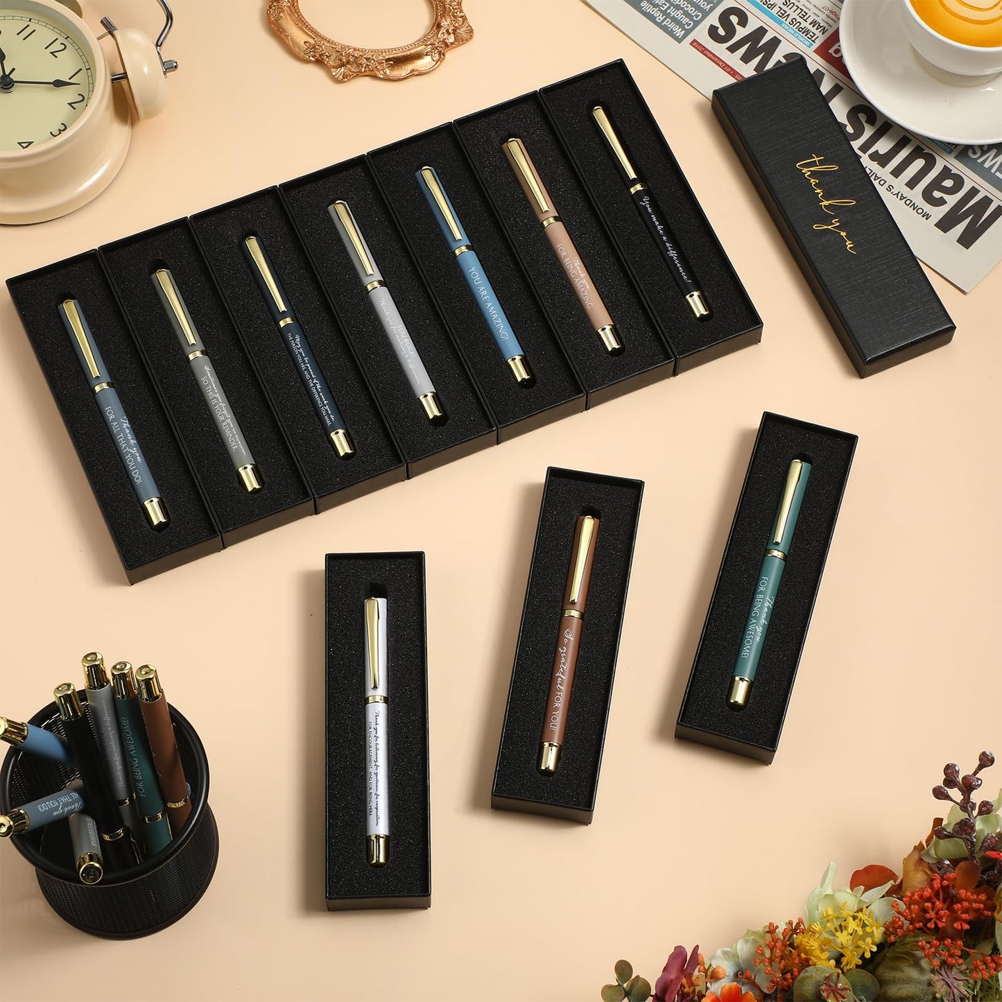 PerKoop 10 Sets Thank You Gifts, Appreciation Pens with Boxes for Men Women