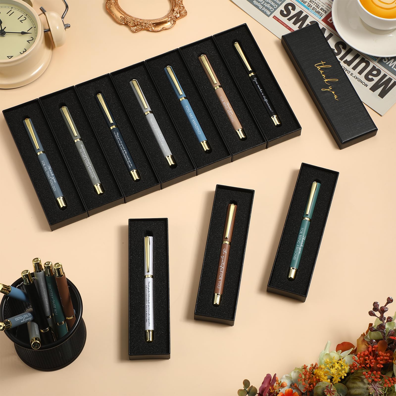 PerKoop 10 Sets Thank You Gifts, Appreciation Pens with Boxes for Men Women