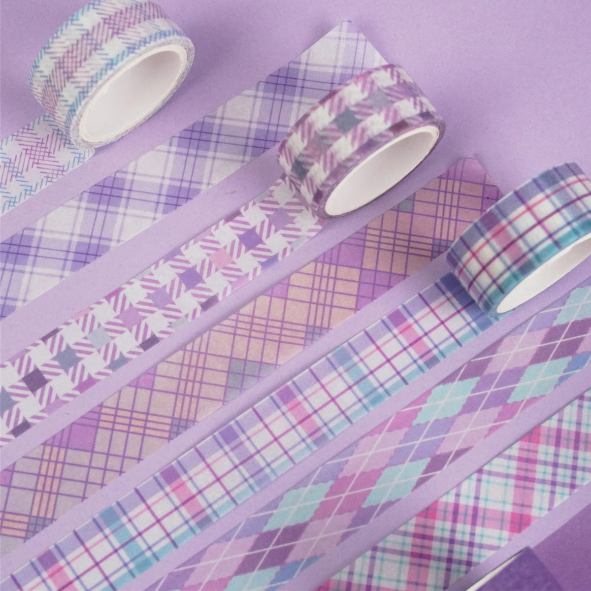YUBX Basic Grid Washi Tape Set 12 Rolls Plaid Decorative Masking Tapes for Arts, DIY Crafts