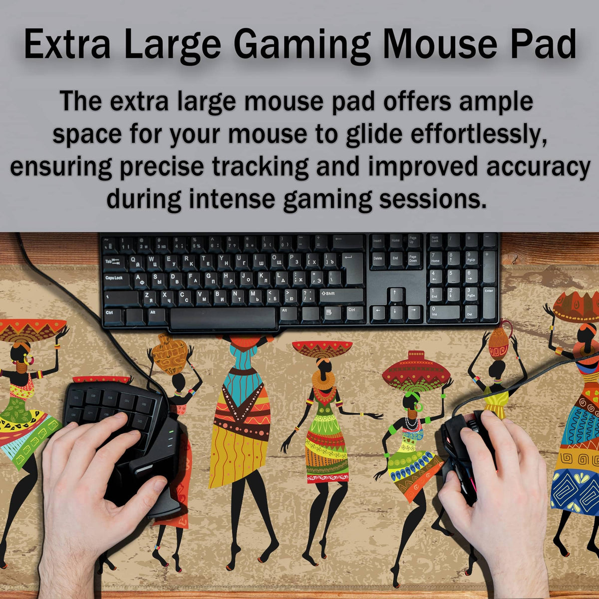 Samgula Large Mousepad African Woman Office Decor Gaming Mousepads Computer Desk Mat Mat Mouse Pad