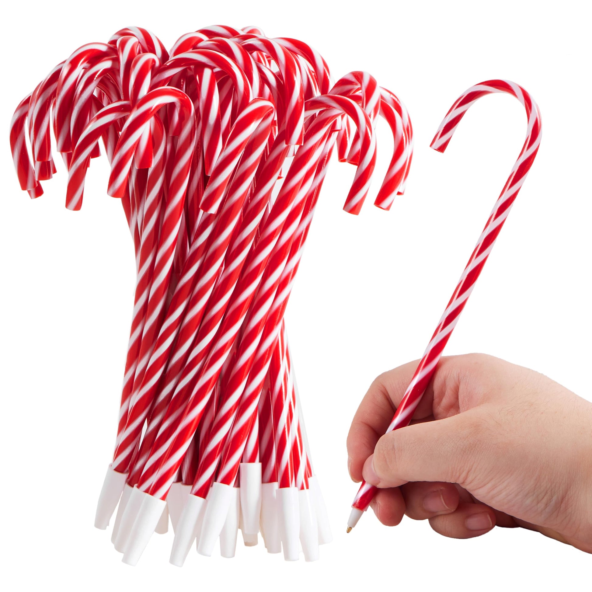 JOYIN 48 Pcs Christmas Candy Cane Ball Point Pens Snowman Umbrella Pens for Xmas Holiday Stationery
