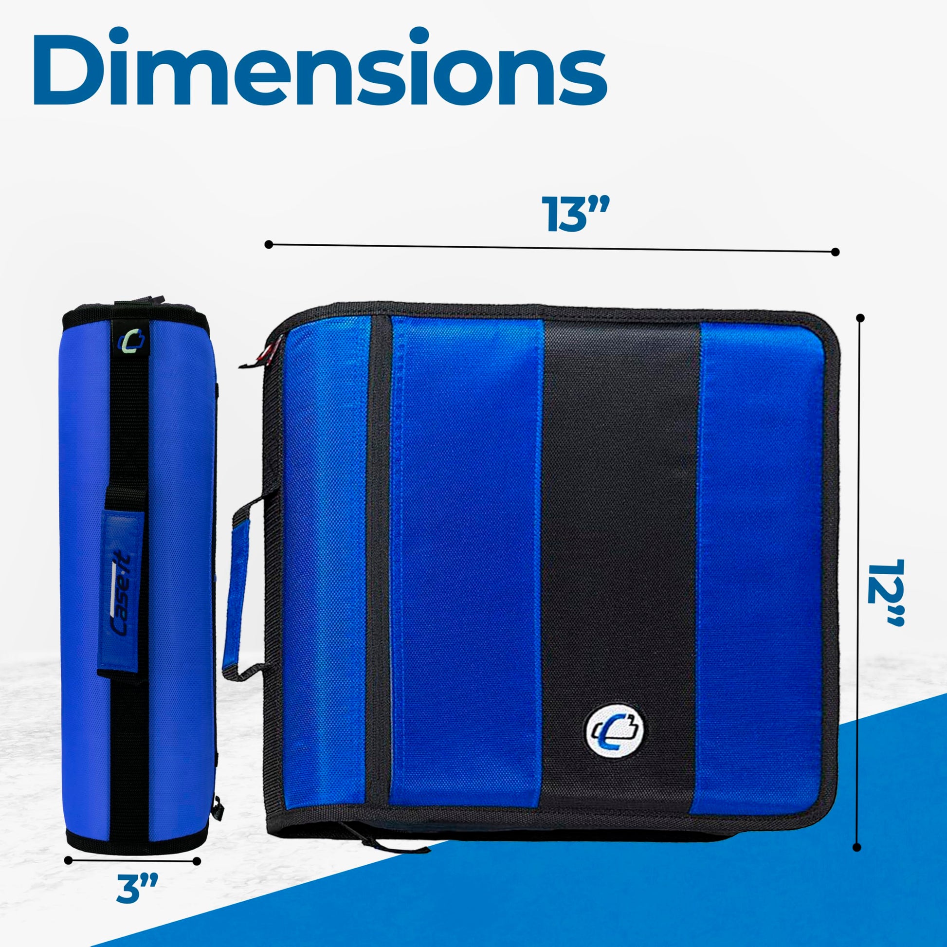 Case-it School Zipper Binder | 2-Inch O-Rings | 350-Sheet | D-251 Blue