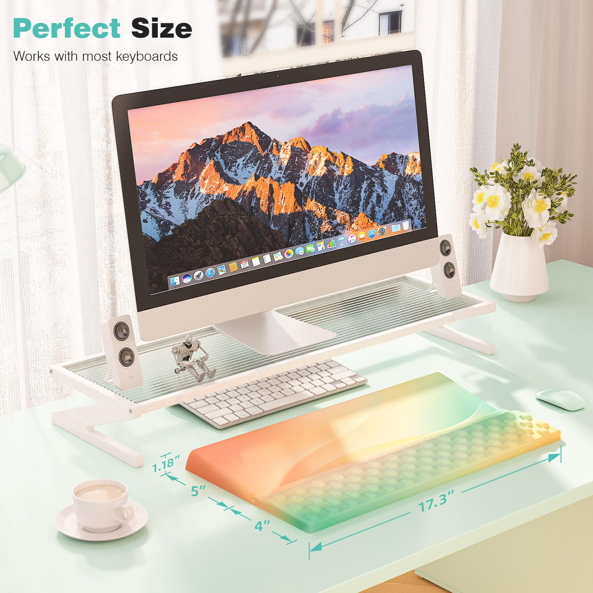 Ospelelf Keyboard Wrist Rest, Ergonomic Memory Foam Wrist Support for Typing & Gaming, Tilted