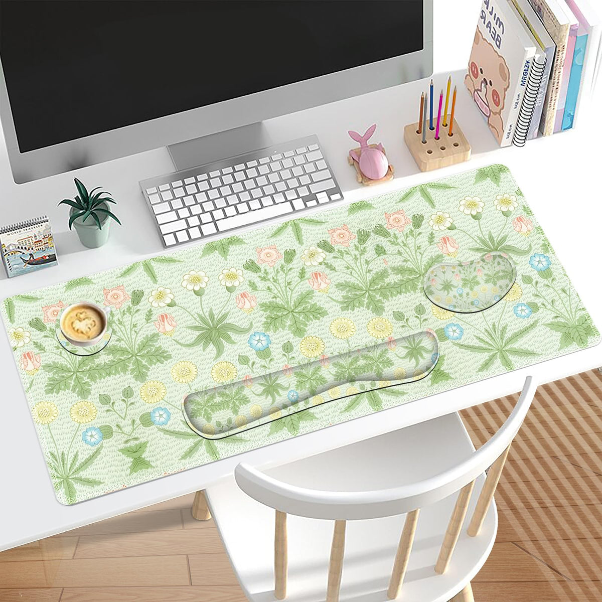 Lauspuck Large Mouse Pad and Keyboard Wrist Rest, Extended Mouse Pad with Wrist Support, Non-Slip