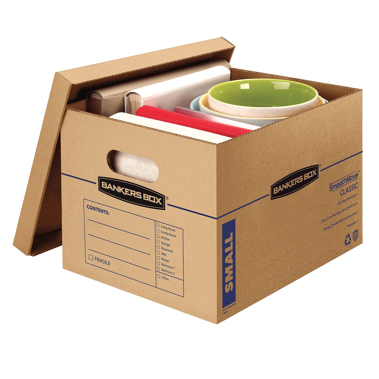 Bankers Box 10-Pack Small Classic Moving Boxes with Reinforced Handles