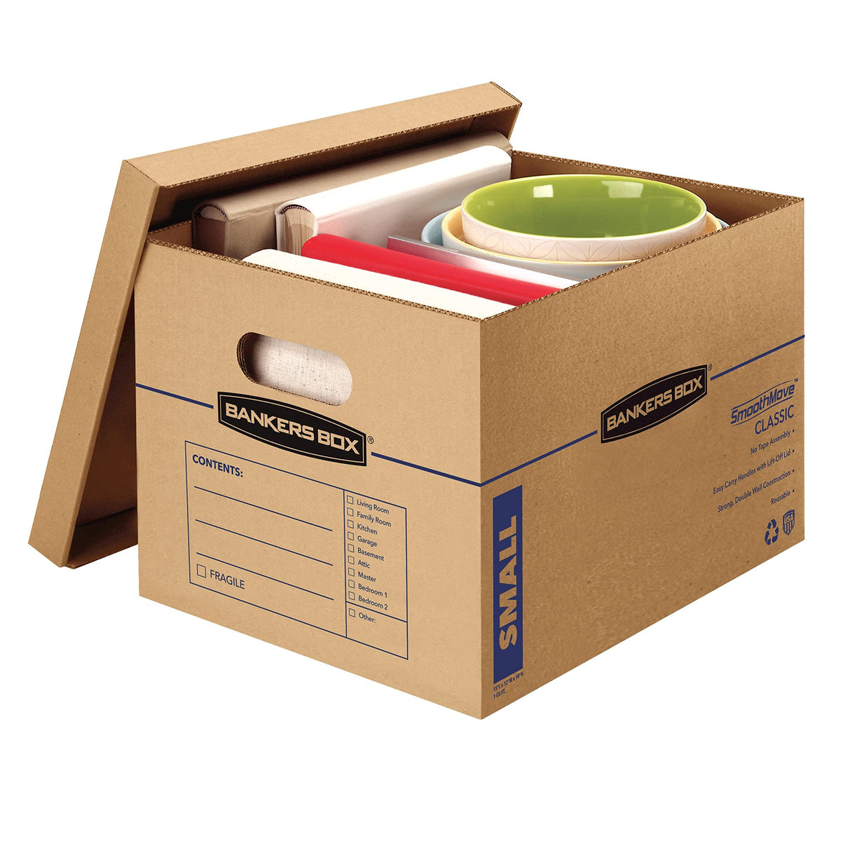 Bankers Box 10-Pack Small Classic Moving Boxes with Reinforced Handles