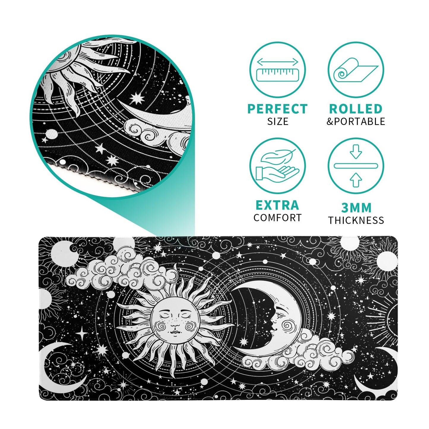 Magic Astrology Extended Big Mouse Pad Large, Gaming Mouse Pad Desk Pad,31.5x11.8 Inch Long