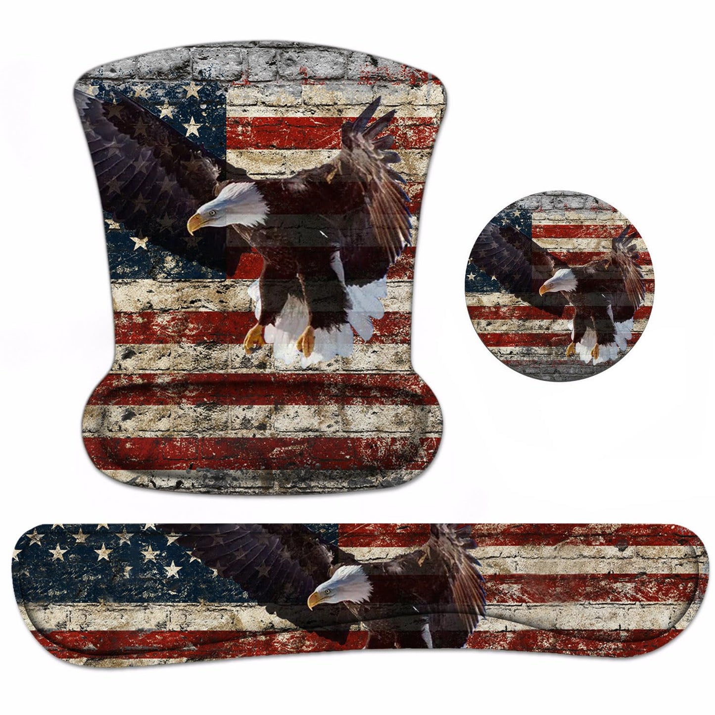 Keyboard Wrist Rest and Mouse Pad Wrist Support Set with Coasters, Non-Slip PU Base Ergonomic