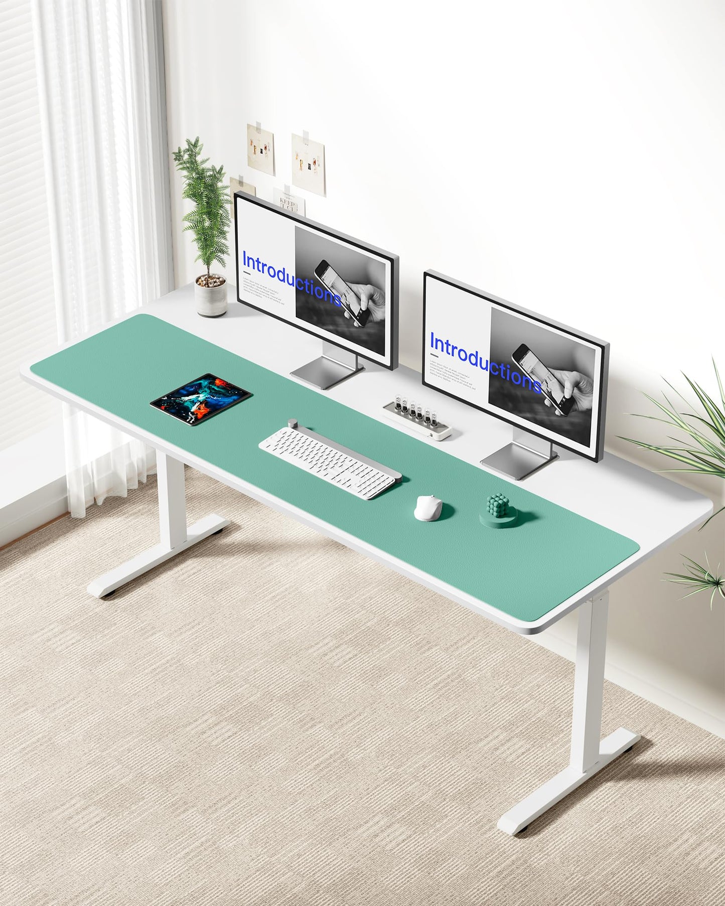 YSAGi Leather Desk Pad Protector, Office Desk Mat, Large Mouse Pad, Non-Slip PU Leather Desk
