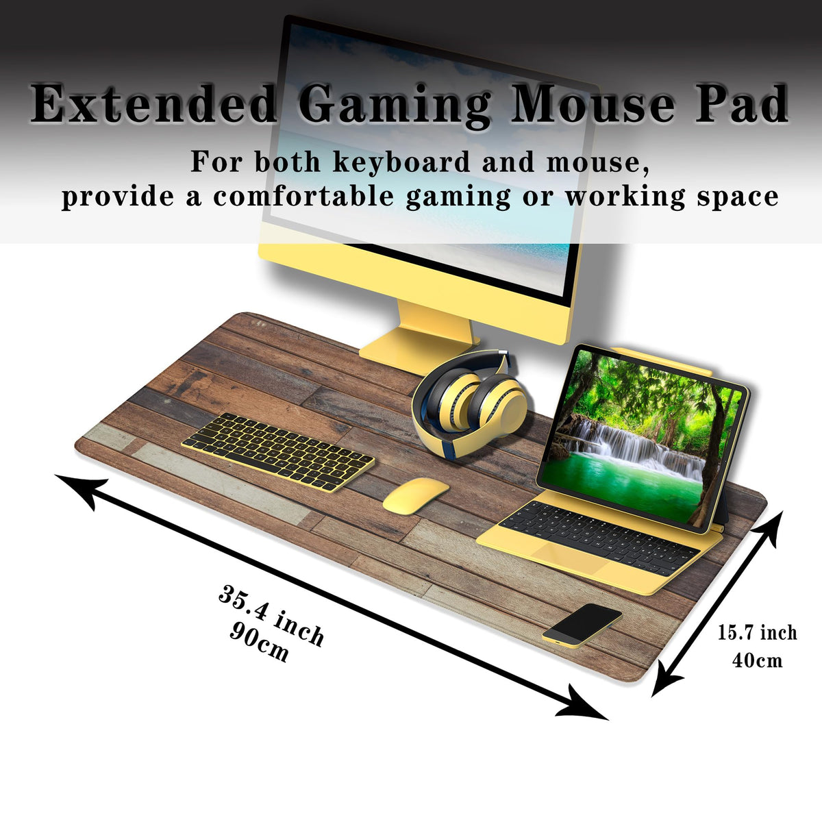 Samgula Computer Desk Pad, Gaming Mouse Pad Large Mousepad, The Mousepad Non-Slip Rubber Base