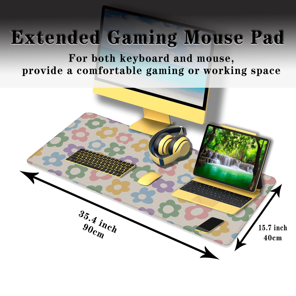 Samgula Computer Mat Jumbo Mouse Pad Extra Large Mouse Pads Desk Pad for Woman Gaming Mousepads