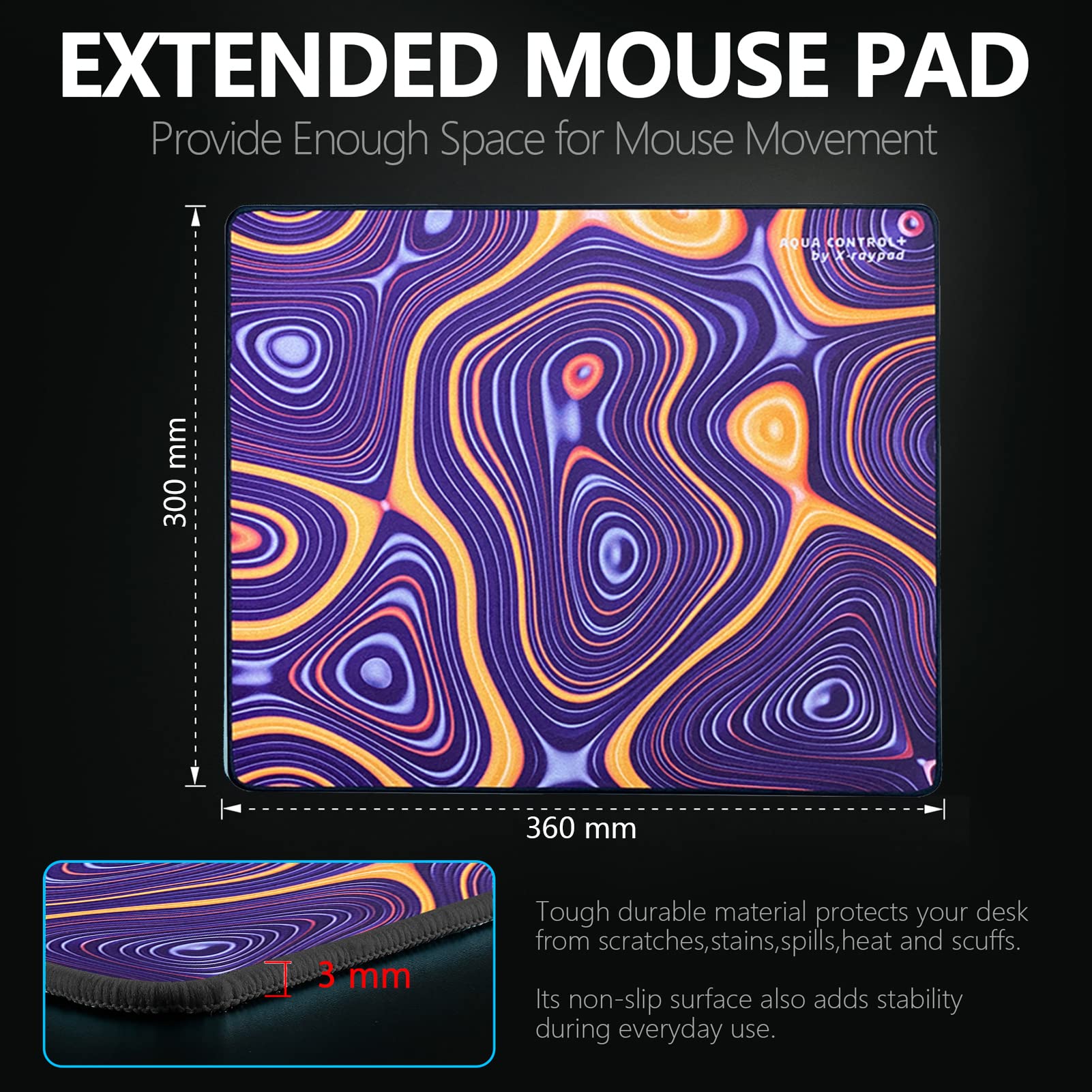 X-Raypad Aqua Control Plus ROB Gaming Mouse Pad, Ultra-High Precision Mouse Pad with Perfect Speed
