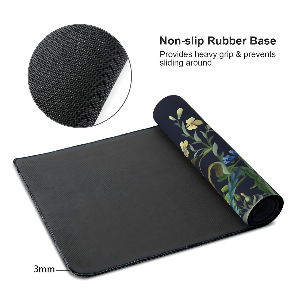 Weeds Flowers Large Mouse Pad,Gaming Keyboard Desk Pad,Extended Mouse Mat Non-Slip Rubber Base with