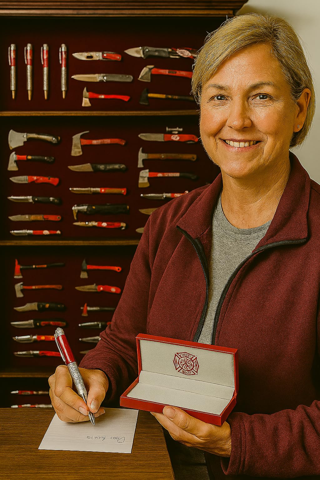 Hattricks Goodimpression HERO'S LEGACY FIREFIGHTER INK PEN – Personalized Red & Pewter Ballpoint