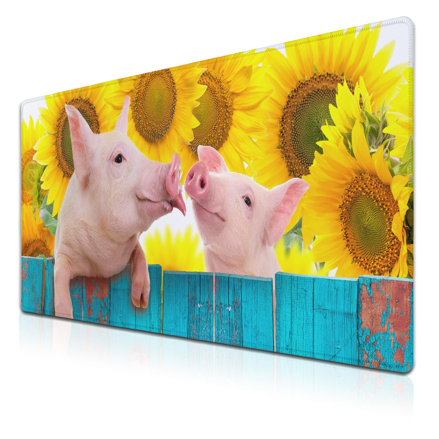 Samgula Keyboard Mat Yellow Blue Long Mouse Pad, Computer Mat Large Desk Pads, Big Desk Mat