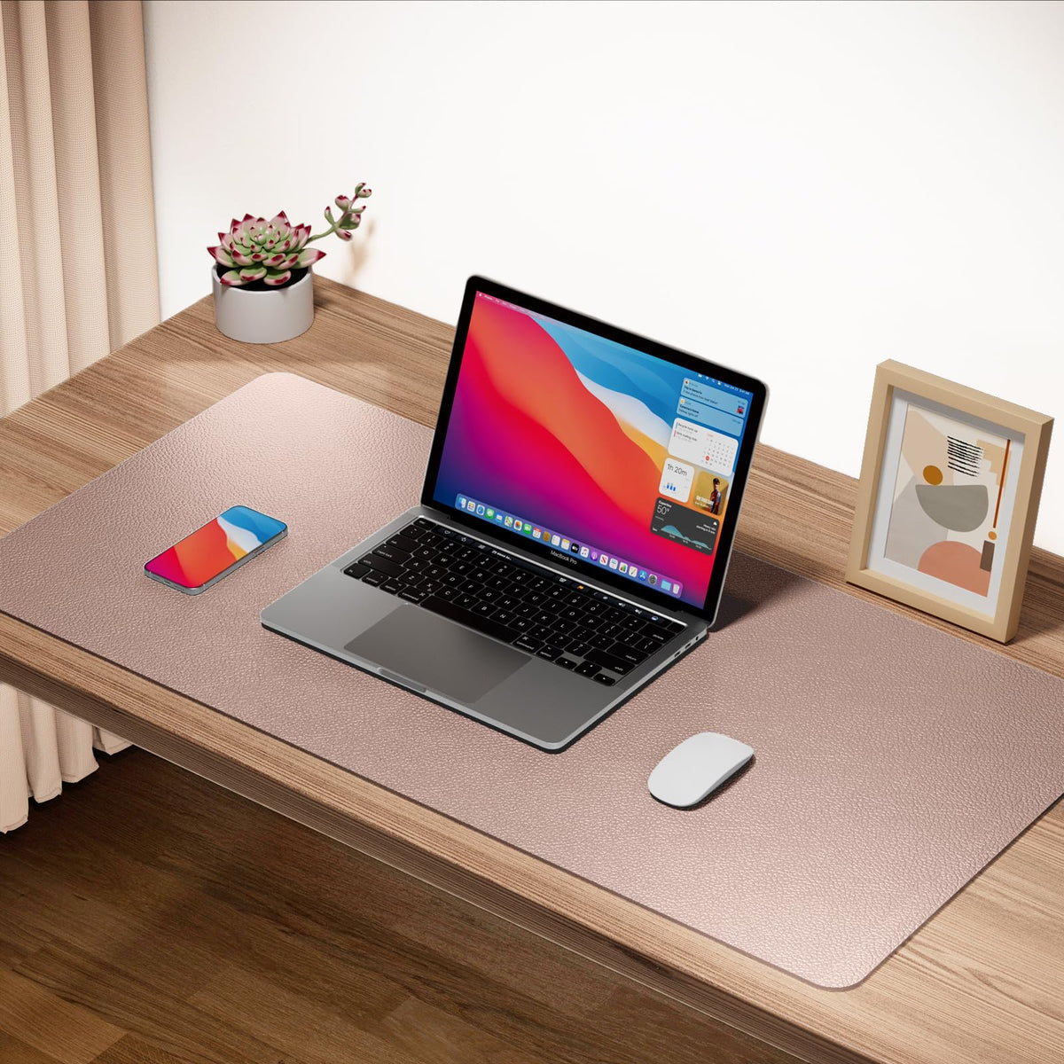 Boutilon Leather Desk Pad Protector,Non-Slip Mouse Pad,Laptop Desk Pad,Office Mouse Mat,Waterproof