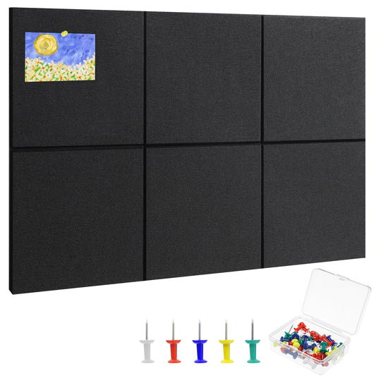 Cork Board Alternative 28" x 19", 6 Pack Felt Bulletin Boards, Pin Board