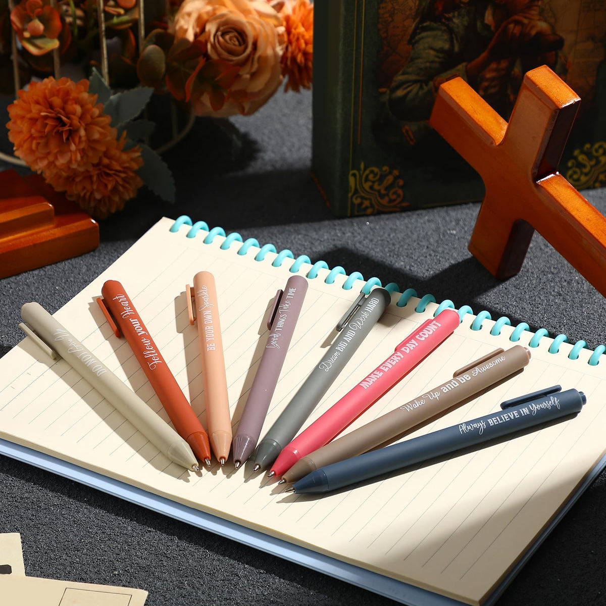 Sayglossy 80 Pcs Motivational Pens Christian Ballpoint Pens Inspirational Quotes Writing Tool Small