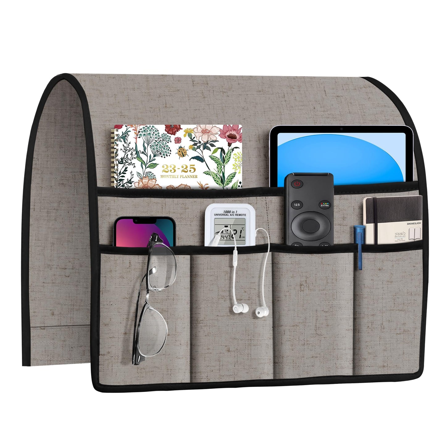 Joywell Remote Control Holder Chair Caddy Armrest Organizer Whitecap Gray